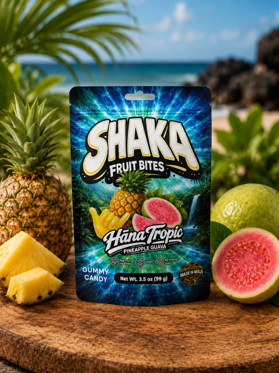 Shaka Fruit Bites - Hāna Tropic – Pineapple Guava Gummies (3.5 oz)