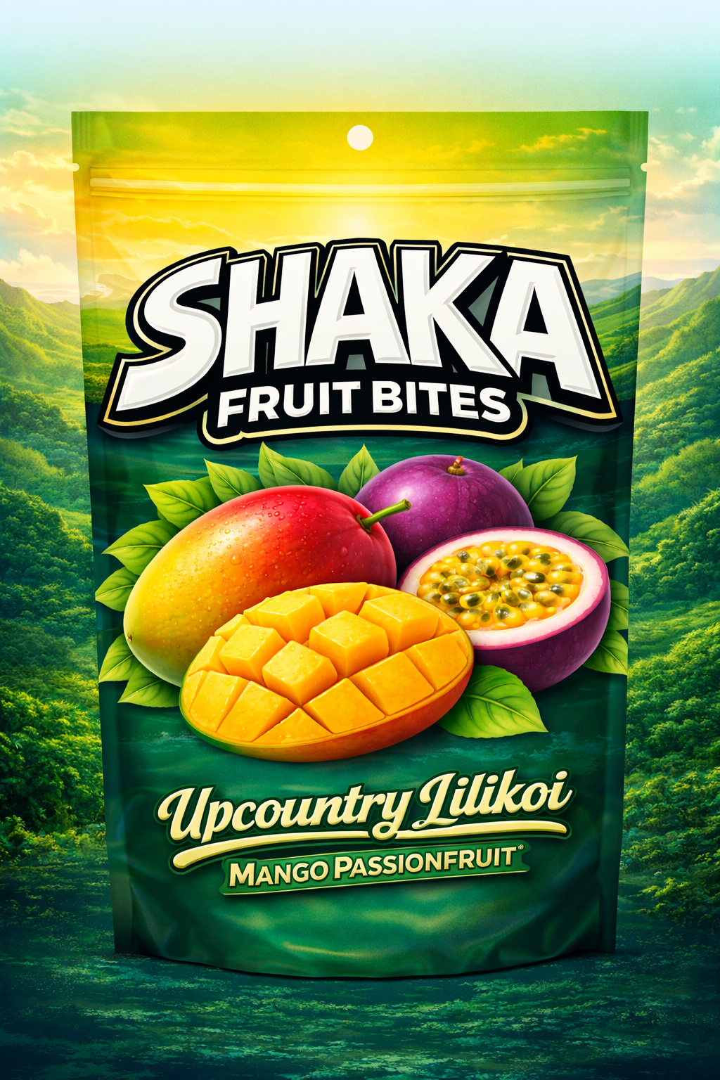 Shaka Fruit Bites - Upcountry Lilikoi – Mango Passionfruit Gummies (3.3 oz)
