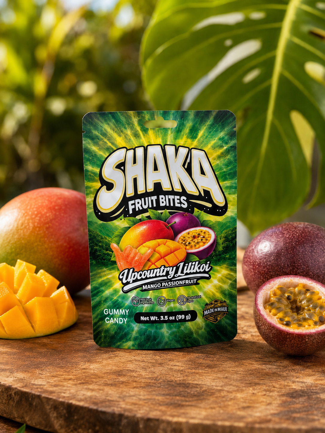 Shaka Fruit Bites - Upcountry Lilikoi – Mango Passionfruit Gummies (3.5 oz)